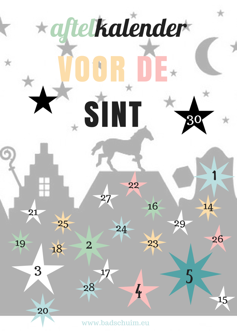 Aftelkalender Sinterklaas_gratis te downloaden op creatief lifestyle blog www.badschuim.eu