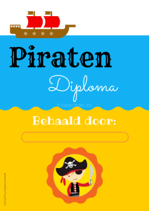 Piratenspeurtocht en piraten diploma, gratis te downloaden via creatief lifestyle blog Badschuim