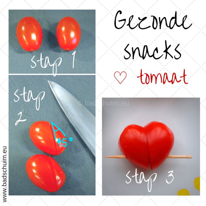 Broodtrommel tips wk 6 - gezonde snacks hartjes tomaat I gemaakt door het creatief lifestyle blog Badschuim