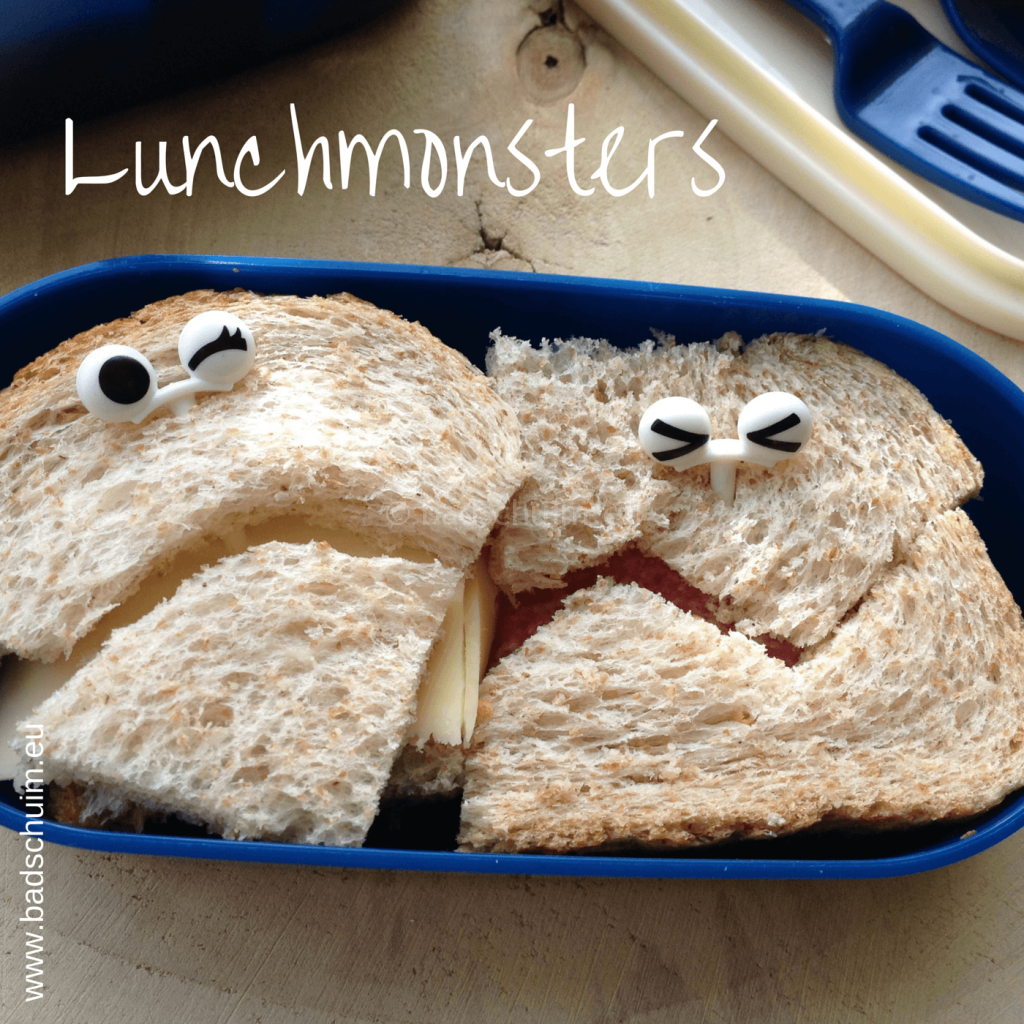 Broodtrommel tips wk 1 - lunchmonsters met bento prikkers I gemaakt door het creatief lifestyle blog Badschuim