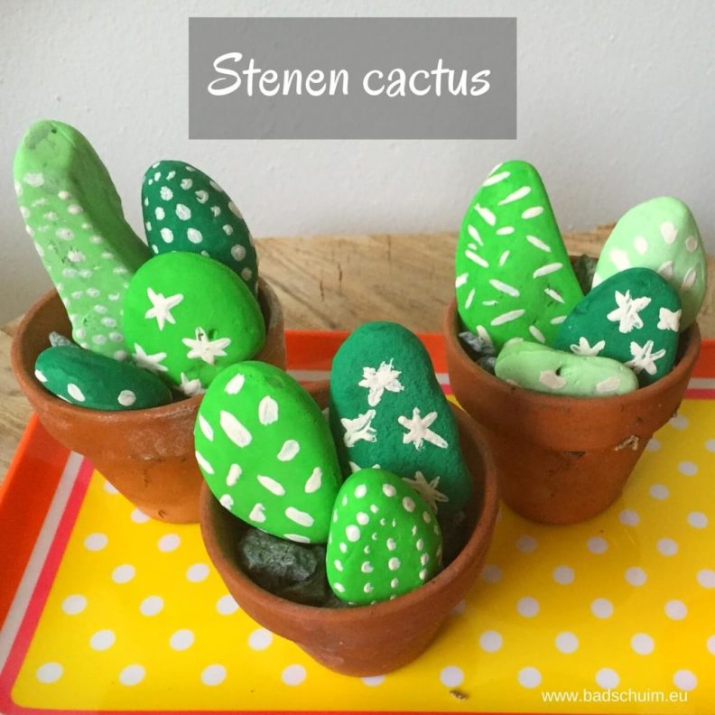 Helemaal hip: cactussen! Wil je een kindvriendelijke en onderhoudsvriendelijke versie?! Maak dan deze cactus van steen. Met dit DIY stappenplan zelf te maken (ook met je kids)!