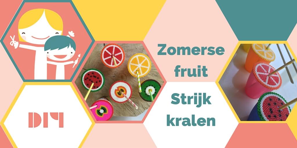 Maak deze vrolijke zomerse DIY van strijkkralen. Een praktische manier om je glas te beschermen en het vrolijkt er ook nog eens van op met al dat fruit!