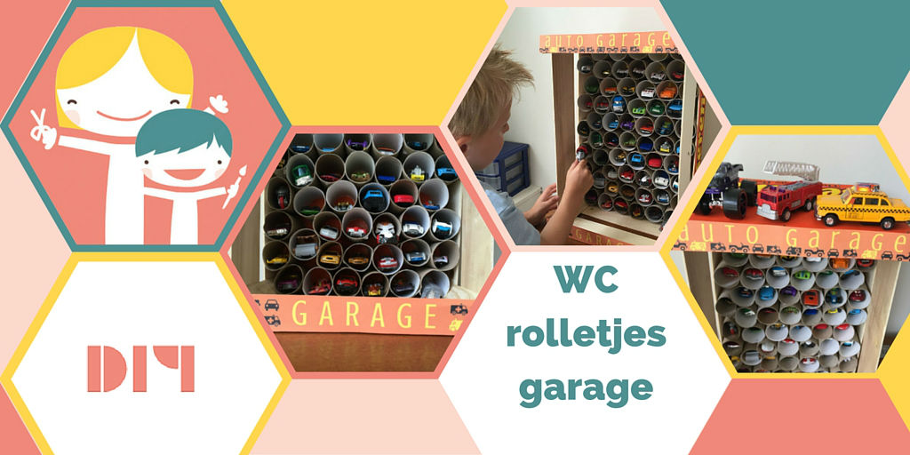 wc rolletjes garage, garage van wc rolletjes, wc rol garage, knutselen met wc rolletjes, wc rollen garage