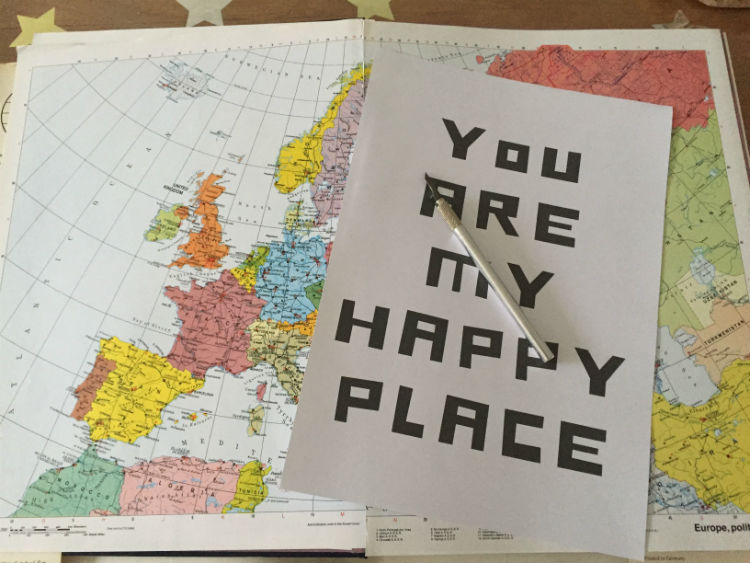DIY quote met landkaart - ook leuk als Valentijn DIY